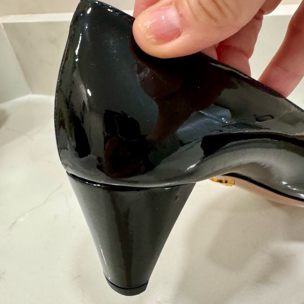 100% Authentic PRADA MILANO BLACK PATENT GENUINE LEATHER HEELS ! - Picture 8 of 10